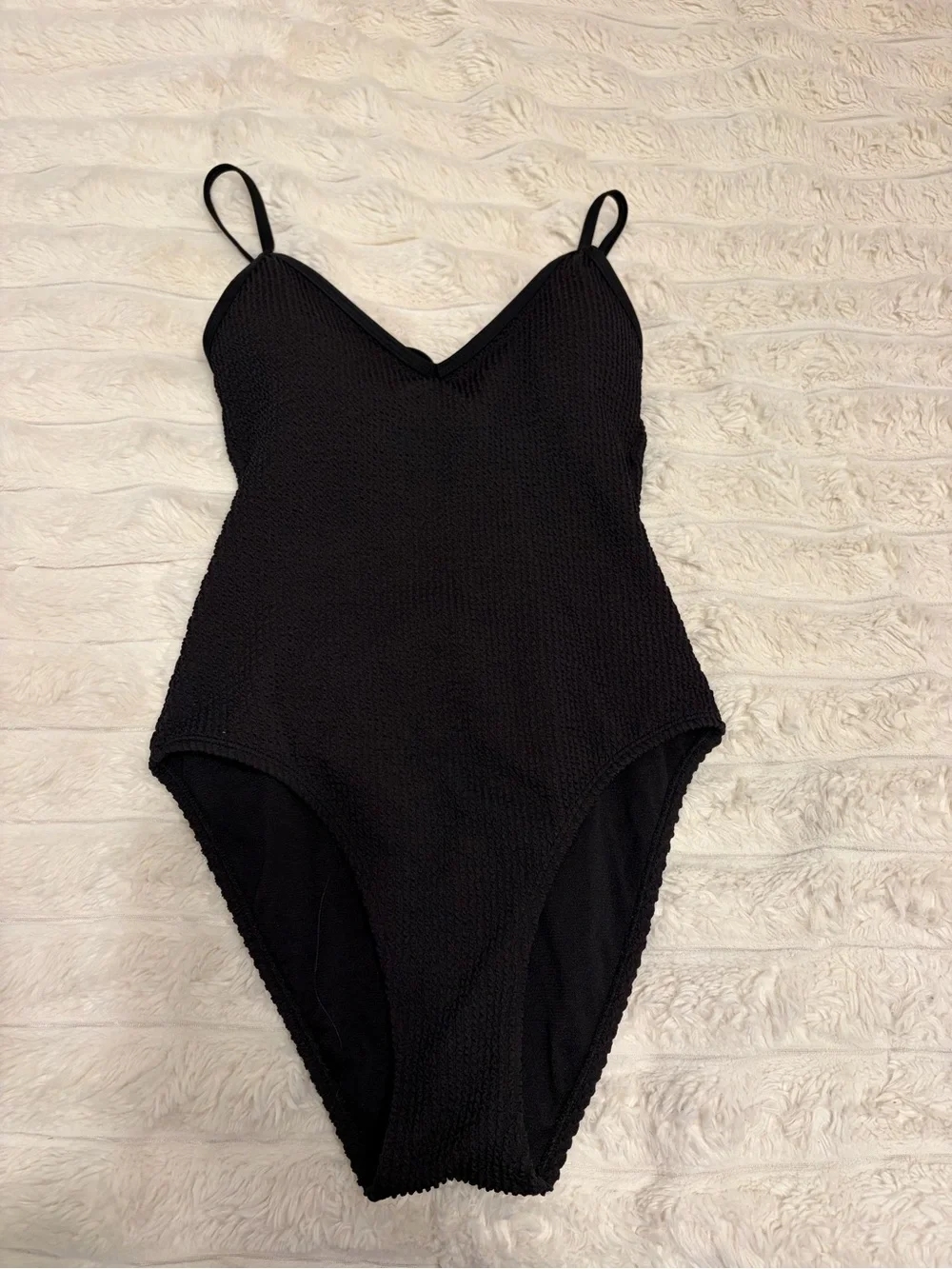 No Boundaries Black Textured One-Piece Swimsuit